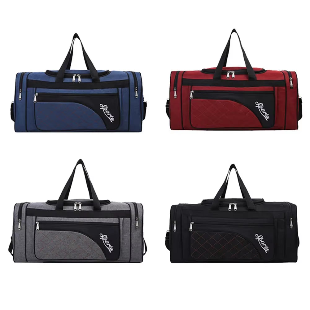 Oxford Dry Wet Separation Bags Large Capacity Portable Gym Bags Multifunctional Wear-Resistant Side Zippers for Travel Swimming