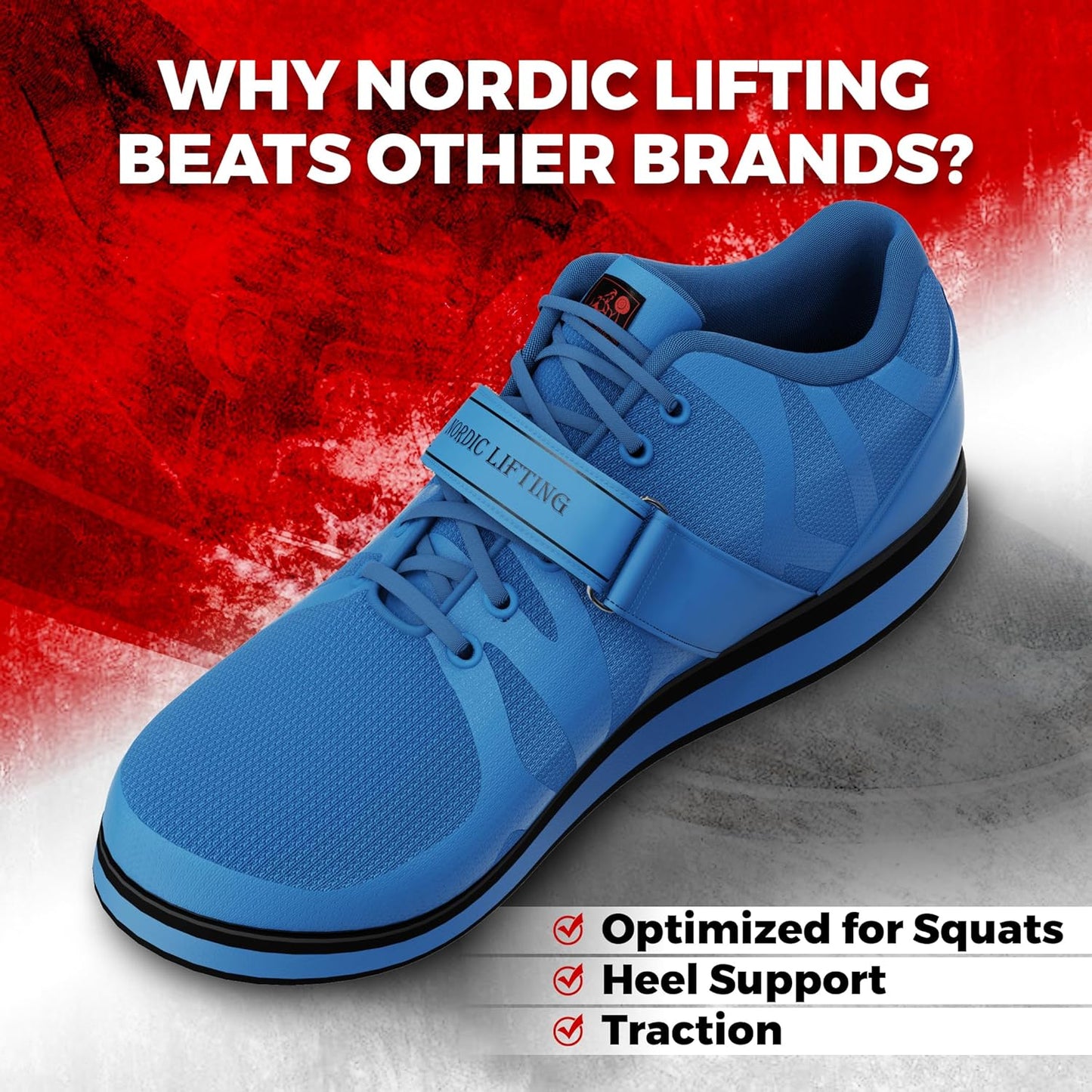 MEGIN Deadlift Shoes – Elevated Heel Gym Footwear for Powerlifting, Weightlifting & Strength Training – Non-Slip Sole Lifting Shoes for Men