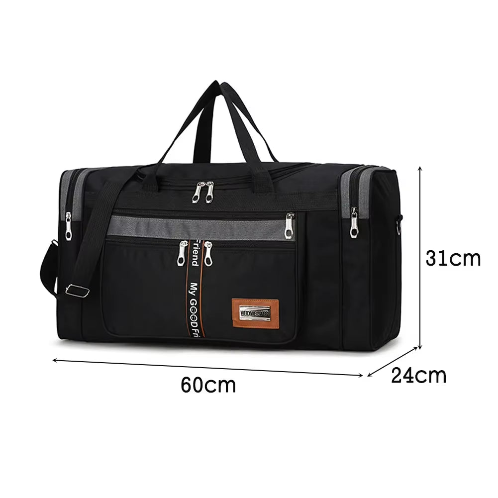 Oxford Dry Wet Separation Bags Large Capacity Portable Gym Bags Multifunctional Wear-Resistant Side Zippers for Travel Swimming